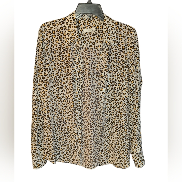 EQUIPMENT Silk Blouse like new size Small leopard print 2 front pockets - Picture 1 of 4